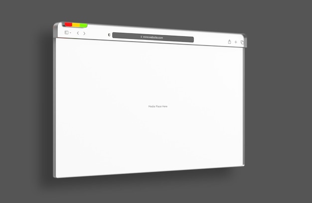 web browser 3d interface website presentation mockup isolated