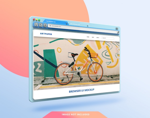 web browser ui 3d mockup with pastel color