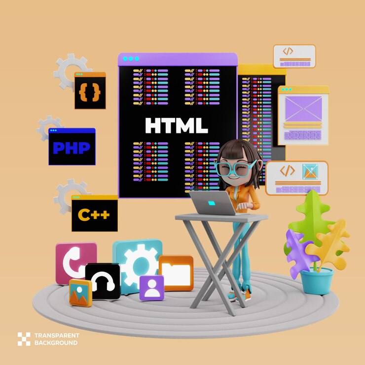 PSD web development 3d illustration
