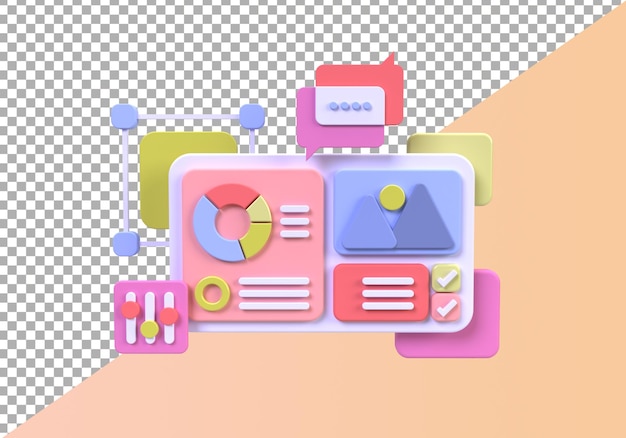 Web development for UI UX design concept illustration Landing page template business idea background