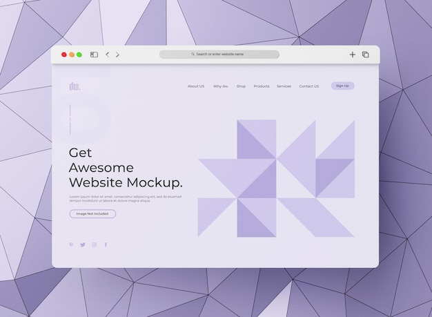 Website presentation mockup