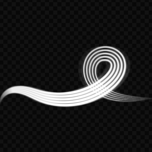 white glowing shiny twirl lines effect