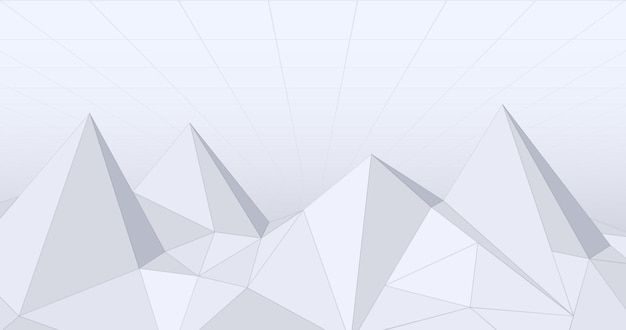 White low poly landscape abstract background PSD, futuristic horizontal desktop wallpaper 4k