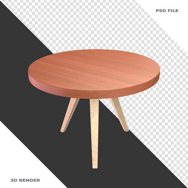 Wooden Coffee Table 3D Illustration