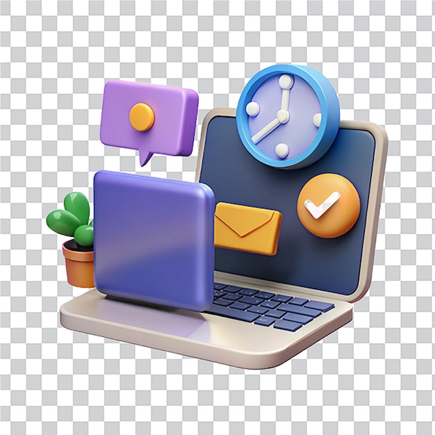 Work laptop chart bubble time clock