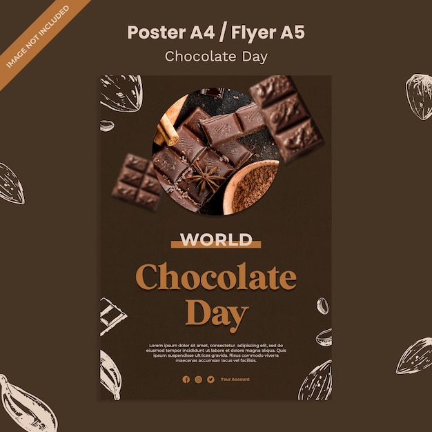 World chocolate day poster template design