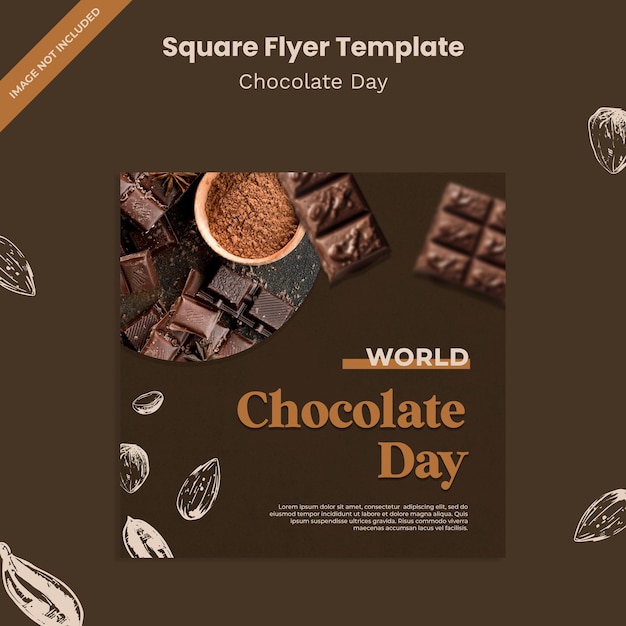 World chocolate day square flyer template