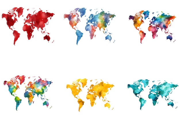 world map silhouette colorful minimalist simple basic element background