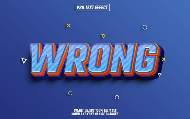 wrong text effect font editable typography 3d text