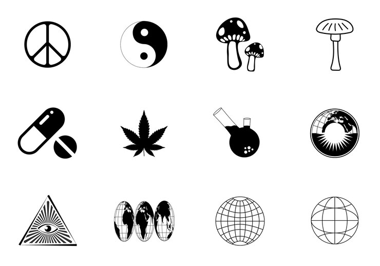 PSD y2k streetwear icon shapes