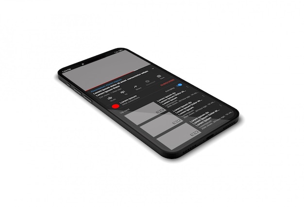 Youtube video player on smartphone mockup