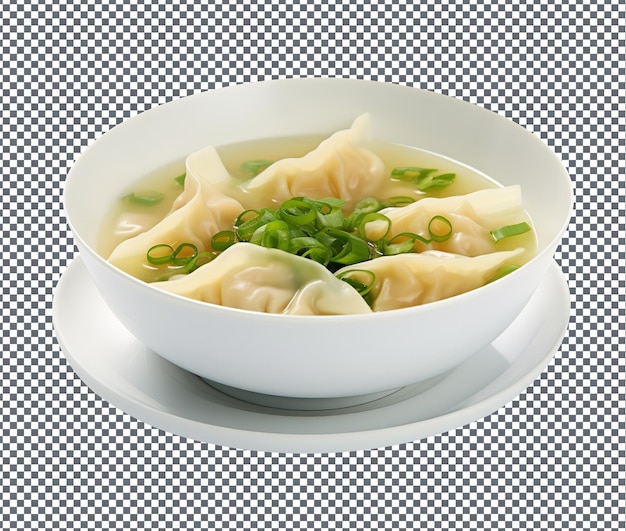 yummy and delicious wonton soup isolated on transparent background