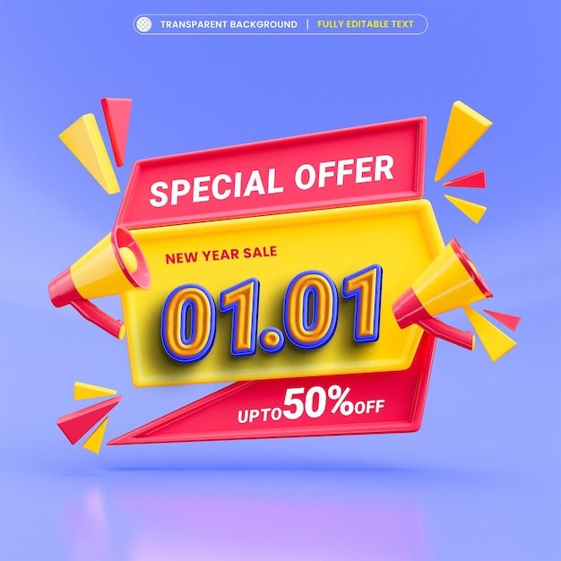 01 01 Plantilla de diseño de oferta especial de venta de año nuevo