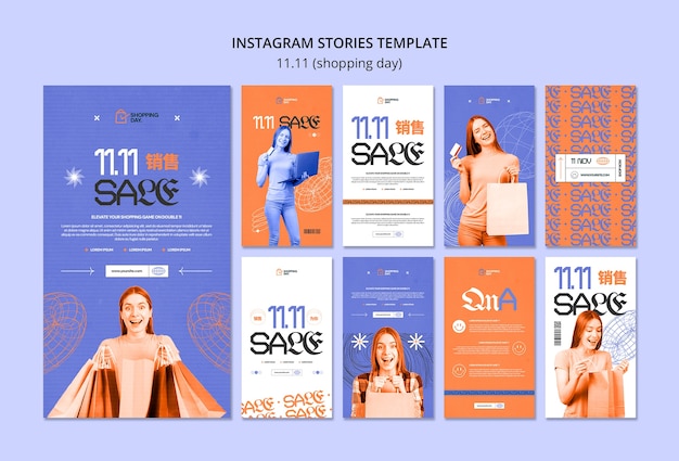 Gratis PSD 11.11 flash sale instagram verhalen