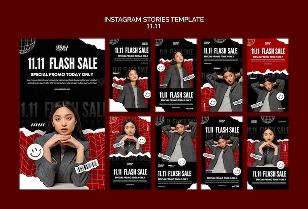 Gratis PSD 11.11 flash sale instagram verhalen