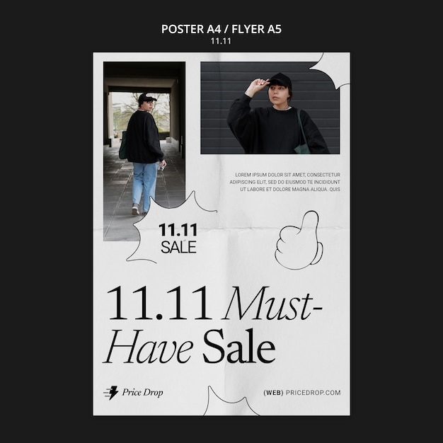 11.11 flash sale poster sjabloon