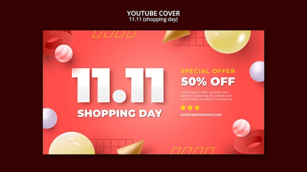 11.11 muestra de portada de youtube de venta instantánea