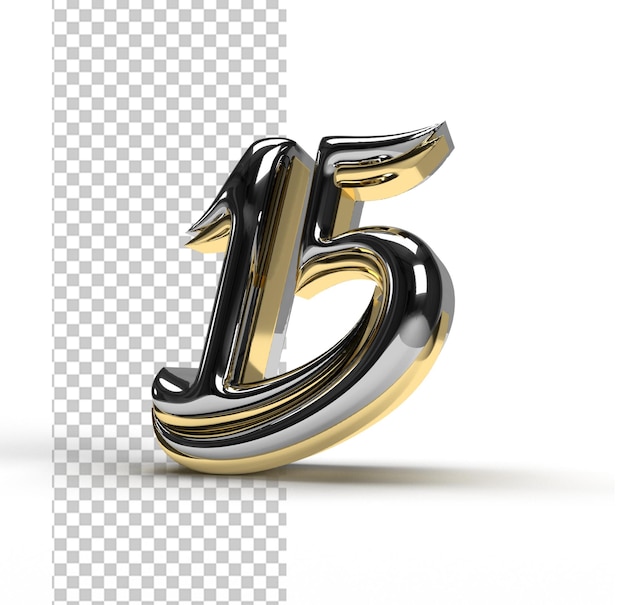 PSD gratuito 15 aniversario letras arte lineal 3d diseño de fuente psd transparente