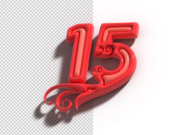 15 Aniversario Letras Arte Lineal 3d Diseño De Fuente Psd Transparente
