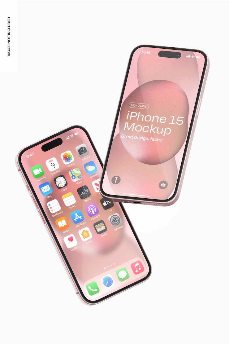 Gratis PSD 15 iphone mockup perspectief