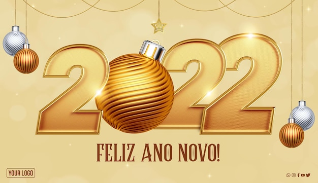 2022 3d felice anno nuovo