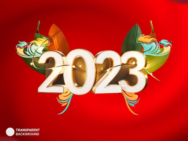 PSD gratuito 2023 año nuevo y feliz navidad plantilla diseño 3d render concepto