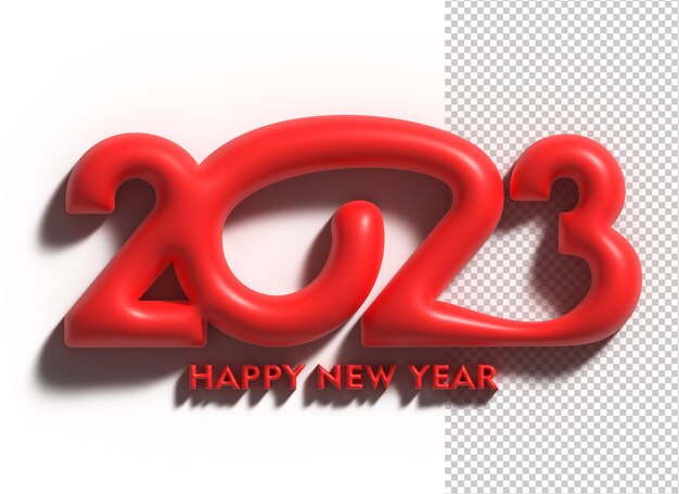 2023 Gelukkig Nieuwjaar 3D Render Tekst Typografie Ontwerp Banner Poster 3D Illustratie