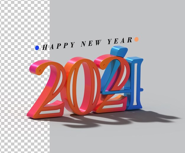 2024 Feliz Año Nuevo Letras Tipográfico Psd Transparente