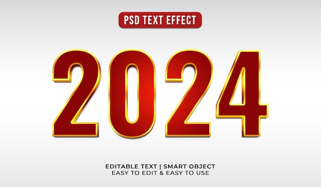Gratis PSD 2024 gouden teksteffect