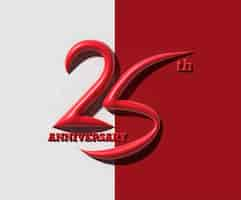 PSD gratuito 25 años aniversario celebración archivo psd transparente de renderizado 3d.