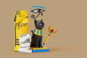 Gratis PSD 3d-achtergrond met oude egyptische elementen