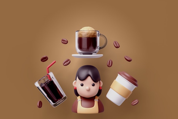 Gratis PSD 3d-achtergrond voor koffieshop