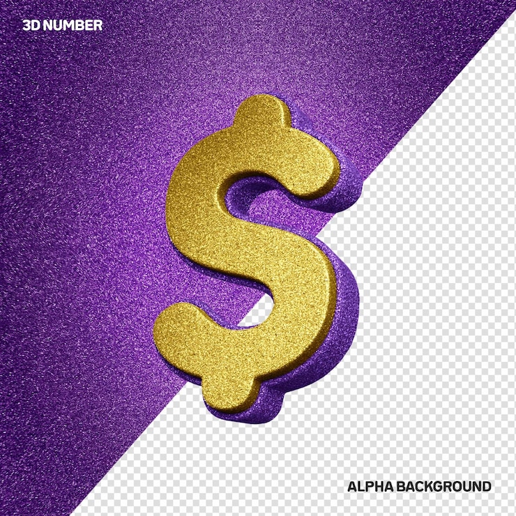 PSD Gratis 3d alphabet symbol cipher with golden glitter realistic texture with lilac