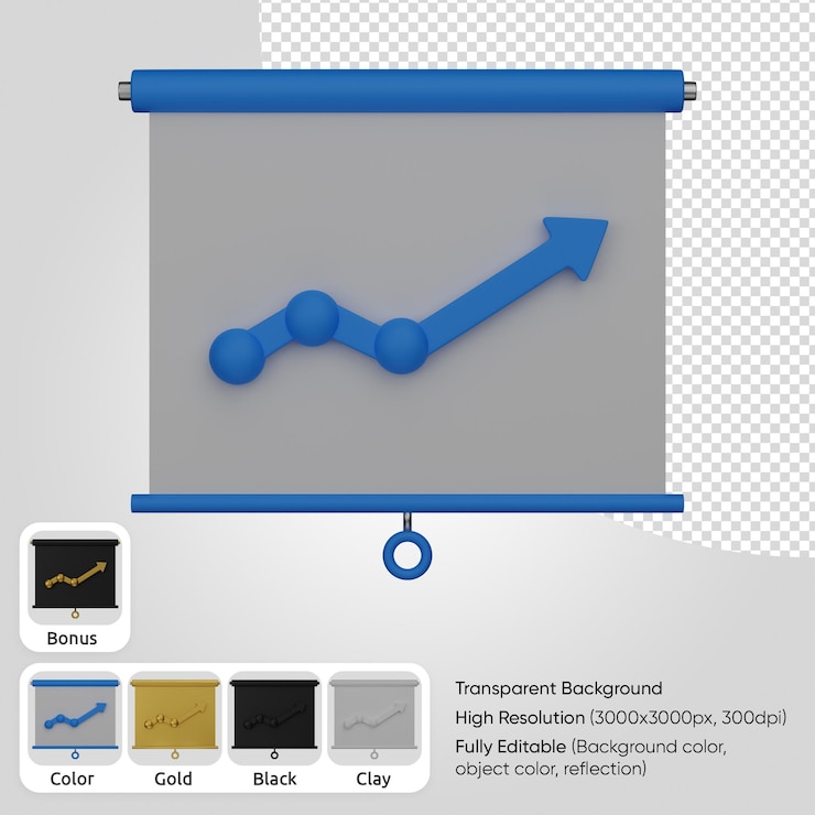 PSD Gratis 3d analytics presentation