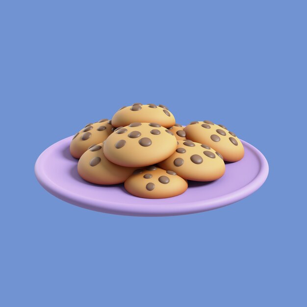 3d, anciano, icono, con, galletas