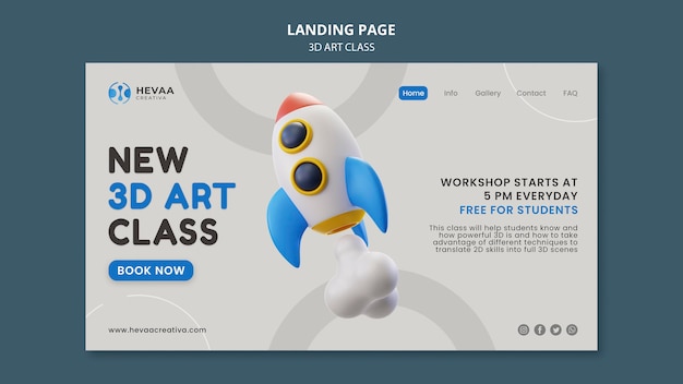 PSD gratuito 3d art class