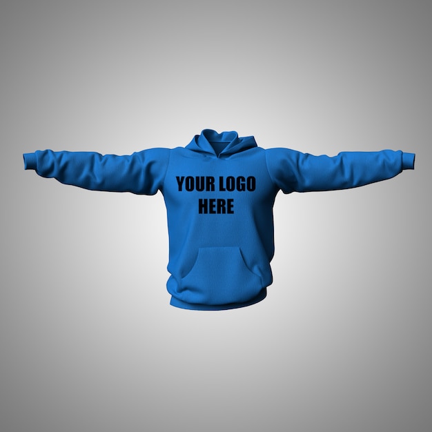 3D bewerkbare hoodie mock-up ontwerp