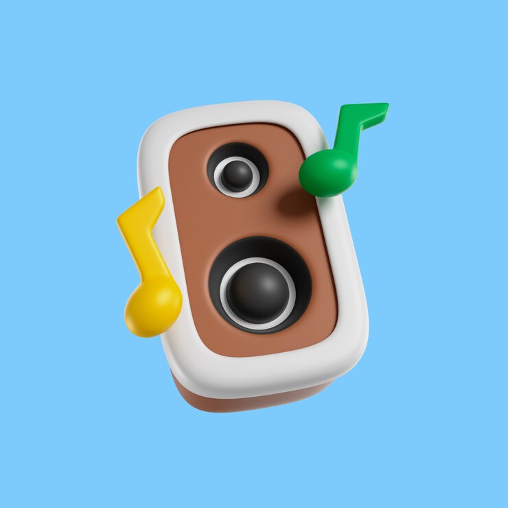 PSD Gratis 3d birthday icon with speaker