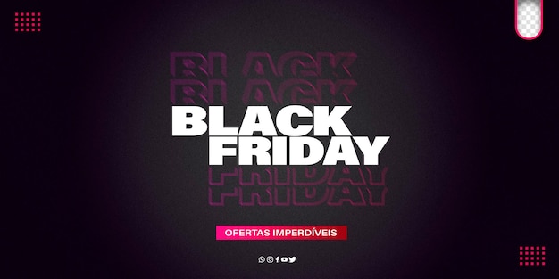 Gratis PSD 3d black friday psd-sjabloon voor promoties en kortingen voor reclamecampagnes