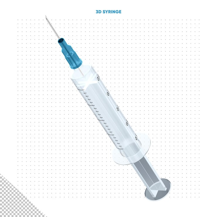 PSD Gratis 3d blue vaccination syringe