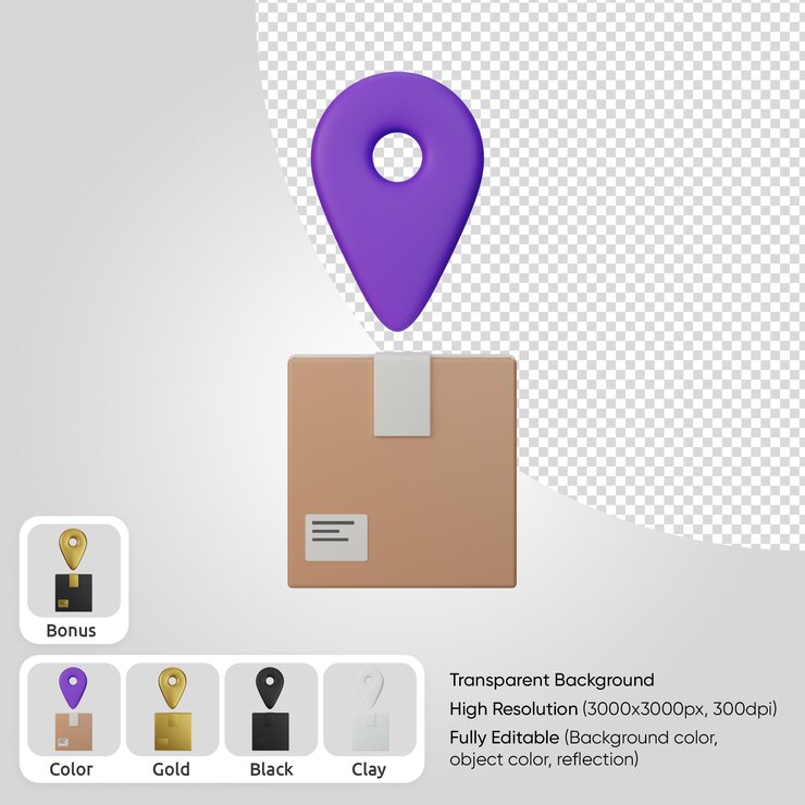 PSD Gratis 3d box with pointer delivery