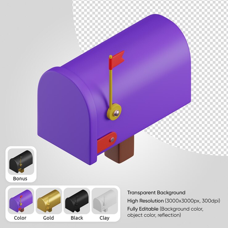 Gratis PSD 3d brievenbus