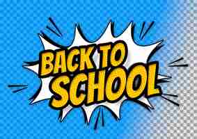 Gratis PSD 3d cartoon tekst van back to school op transparante achtergrond