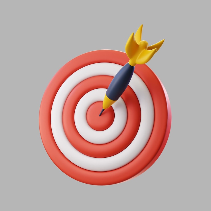 PSD Gratis 3d dart board for target with bullseye arrow