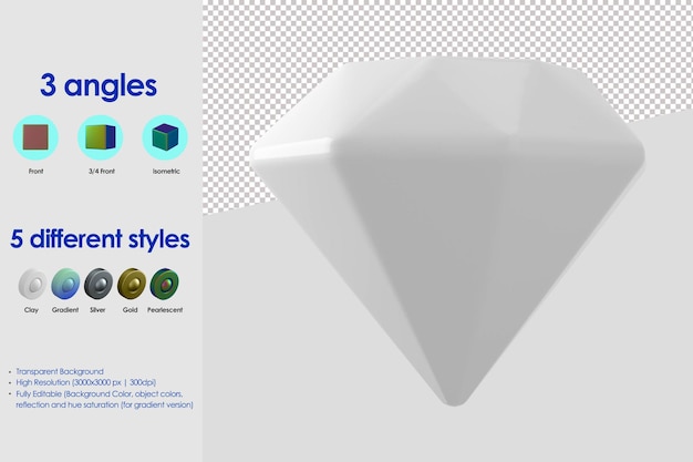 Gratis PSD 3d diamant pictogram