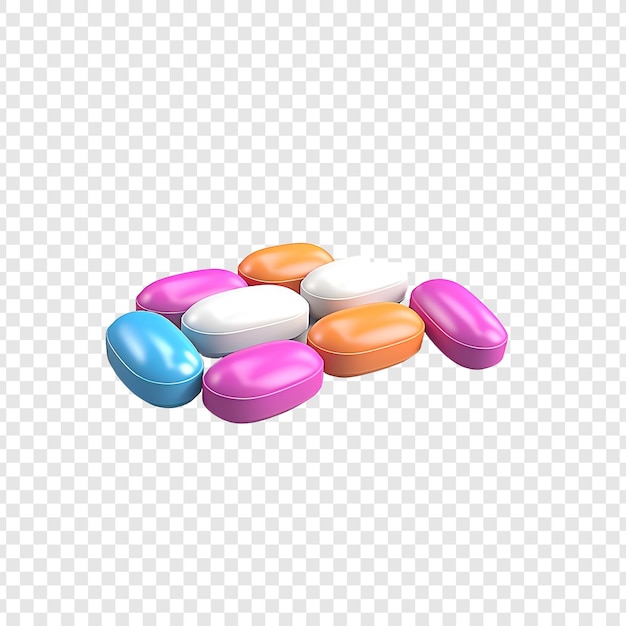 Gratis PSD 3d drug health tablet geïsoleerd op transparante achtergrond