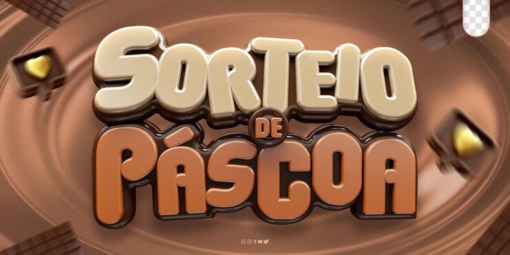 PSD gratuito 3d easter giveaway logo promozionale easter isolato pascoa brasilia