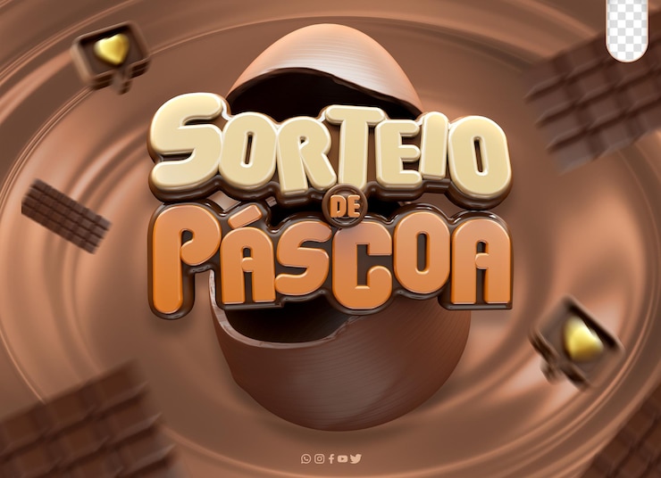 PSD gratuito 3d easter giveaway logo promozionale easter isolato pascoa brasilia