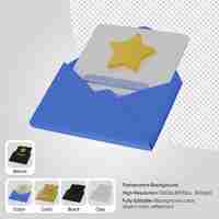 Gratis PSD 3d-envelop met document