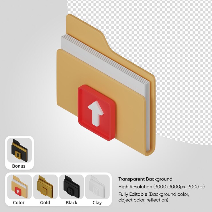 PSD Gratis 3d folder upload